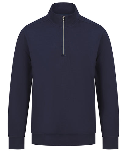 Henbury HB842 Unisex sustainable ¼-zip sweatshirt in Navy