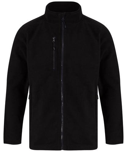 Henbury HB860 Recycled polyester microfleece jacket in Black