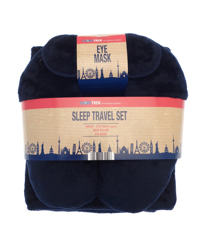 Home & Living HL041 Travel set (neck pillow, eye mask and fleece blanket) in Navy
