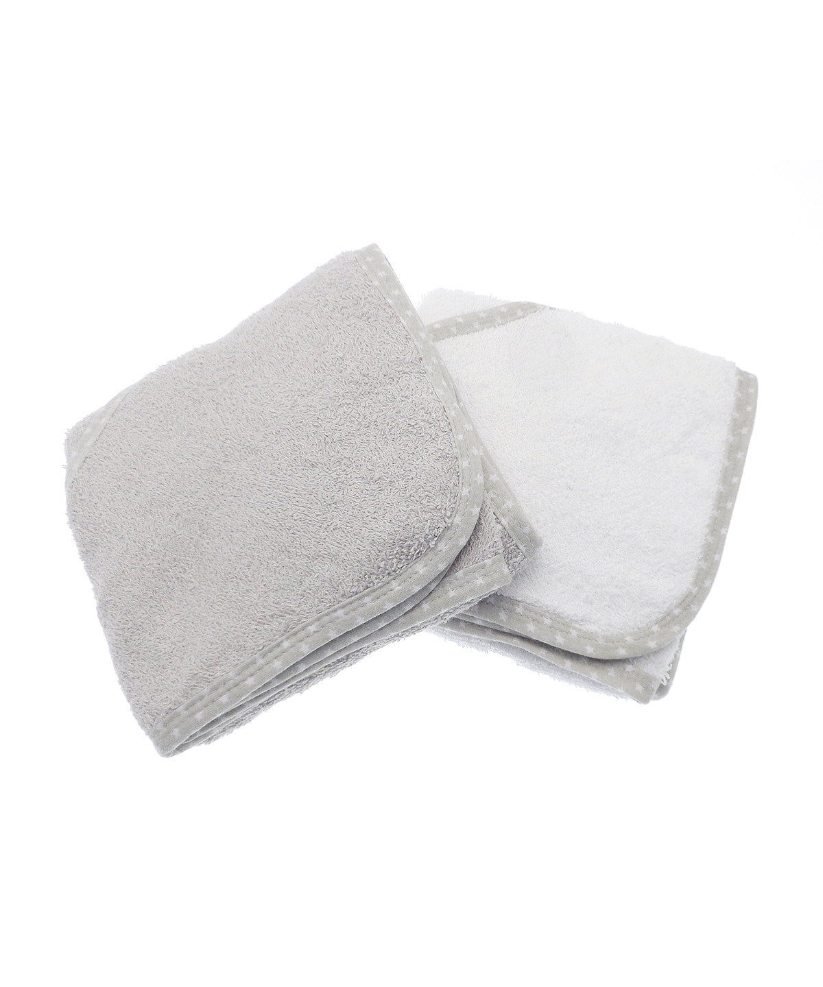 Home & Living HL182 Baby hooded towel (2-pack) in White/Grey