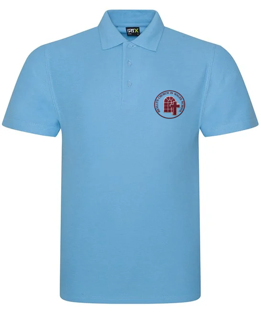 Henllys Church Primary School Staff Sky Blue Polo Shirt