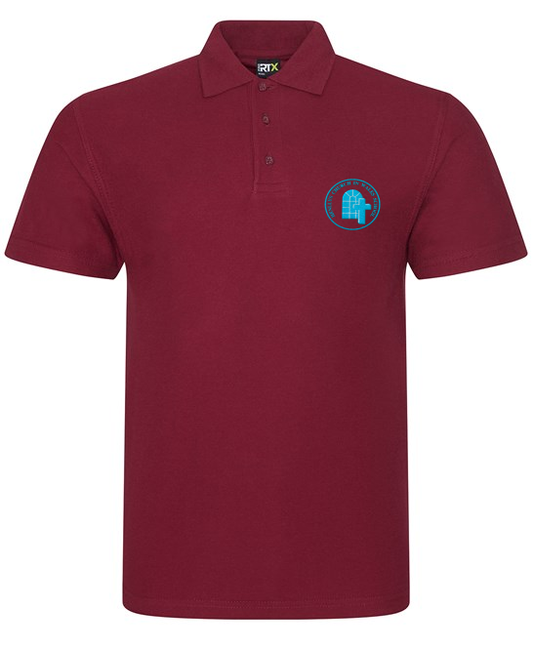 Henllys Church Primary School Staff Burgundy Polo Shirt