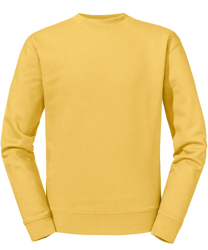 Russell Athletic J262M Set-in sleeve sweatshirt in Mustard Yellow