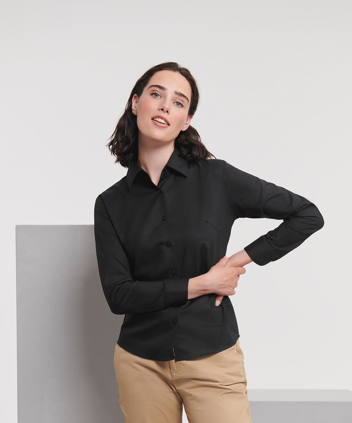 Russell Athletic Collection J932F Women's long sleeve easycare Oxford shirt