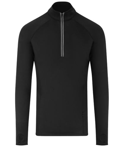 AWDis Just Cool JC030 Cool Flex long half-zip top in Jet Black
