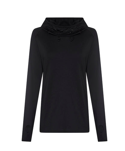 AWDis Just Cool JC038 Women's cool cowl neck top in Jet Black