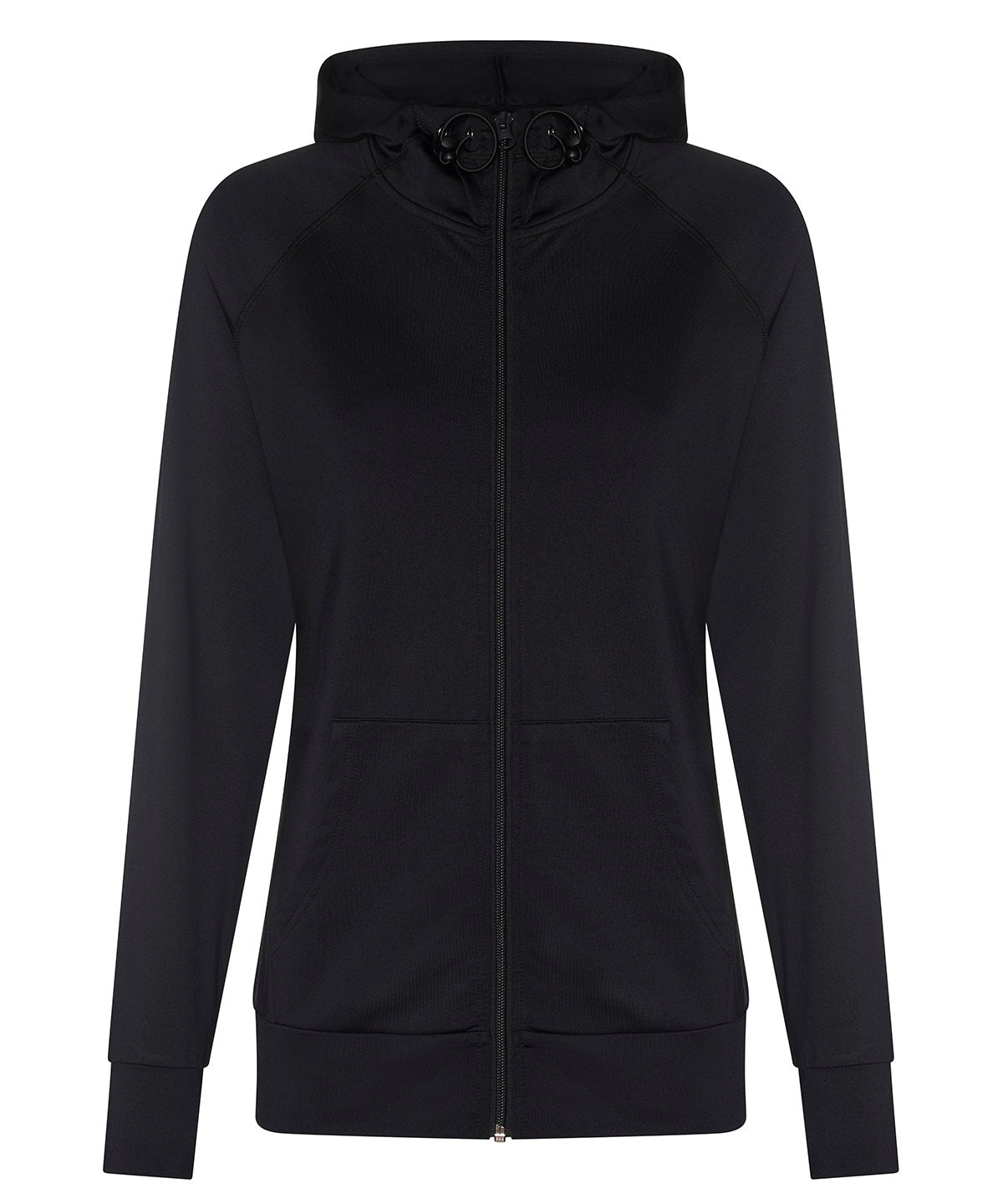 AWDis Just Cool JC058 Women's cool contrast zoodie in Jet Black