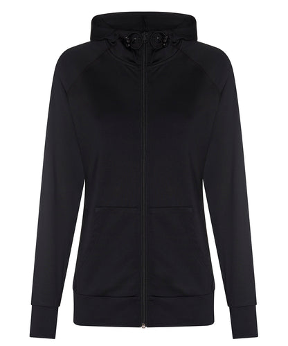 AWDis Just Cool JC058 Women's cool contrast zoodie in Jet Black