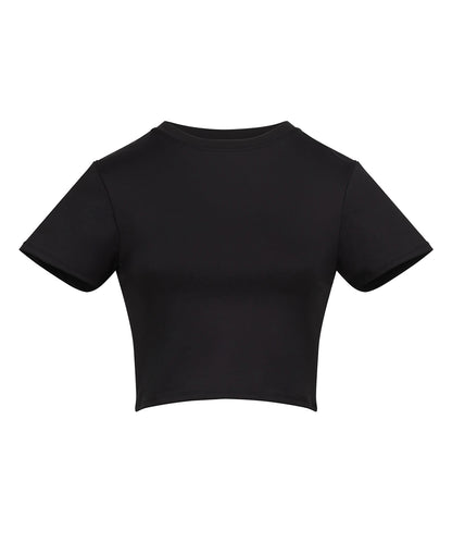 AWDis Just Cool JC215 Women’s recycled cropped T in Jet Black*