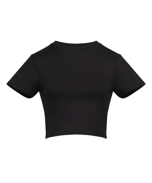 AWDis Just Cool JC215 Women’s recycled cropped T in Jet Black*