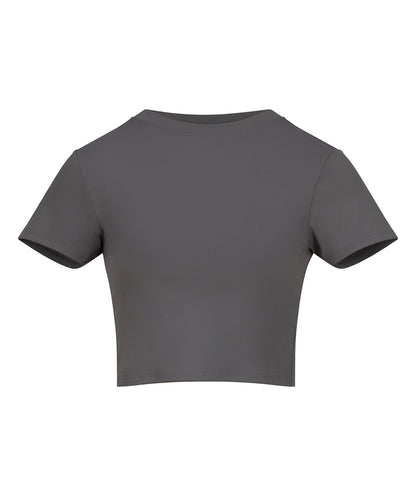 AWDis Just Cool JC215 Women’s recycled cropped T in Platinum Grey