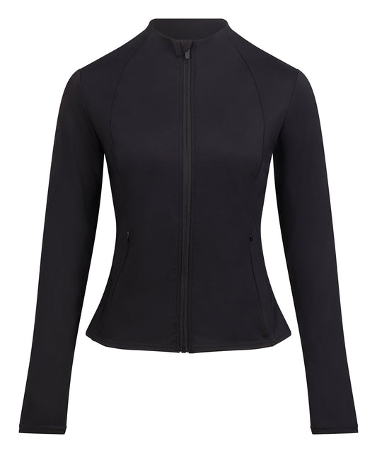 AWDis Just Cool JC219 Women’s recycled tech-zip jacket in Jet Black