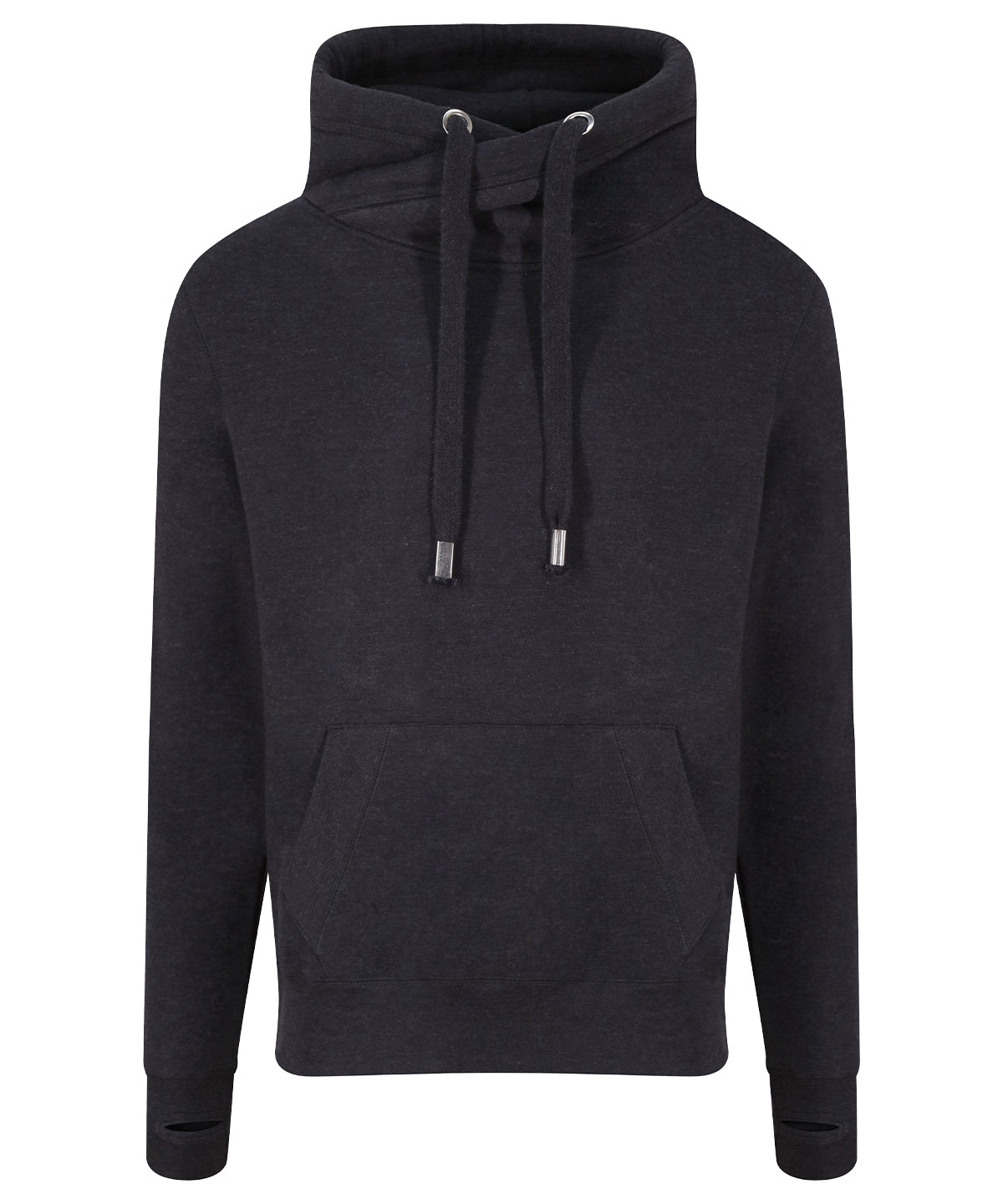 AWDis Just Hoods JH021 Cross neck hoodie in Black Smoke