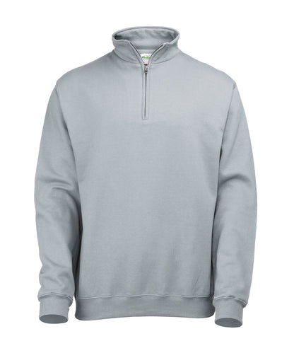 AWDis Just Hoods JH046 Sophomore ¼ zip sweatshirt in Heather Grey