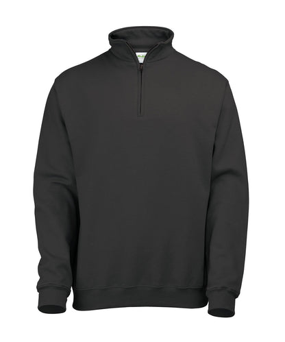 AWDis Just Hoods JH046 Sophomore ¼ zip sweatshirt in Jet Black