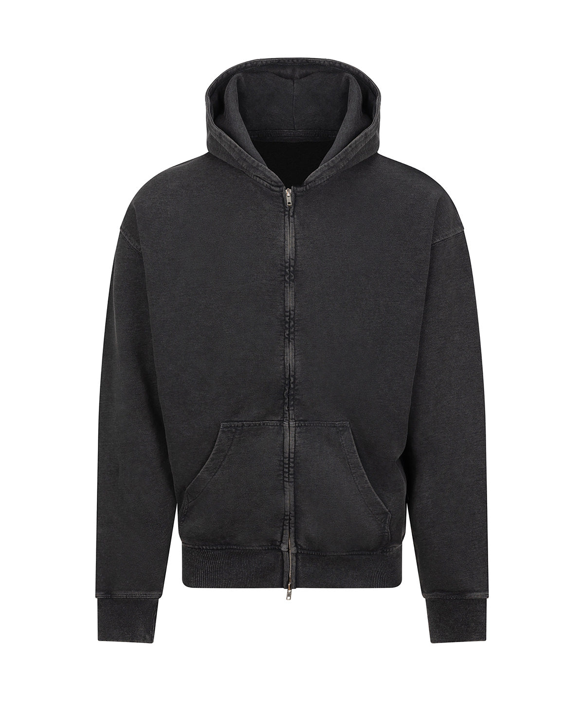 AWDis Just Hoods JH185 Vintage washed zoodie in Washed Black