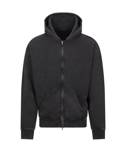 AWDis Just Hoods JH185 Vintage washed zoodie in Washed Black