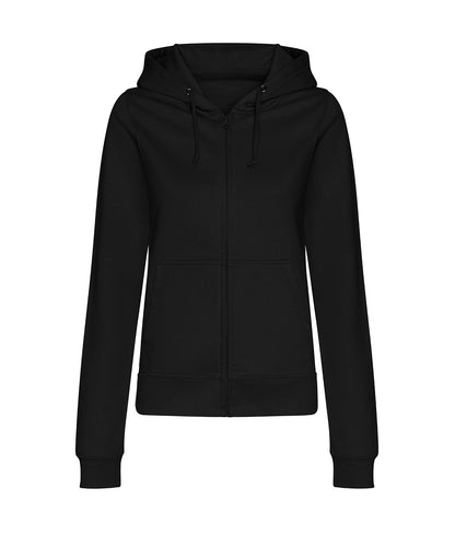 AWDis Just Hoods JH50F Women’s college zoodie in Deep Black
