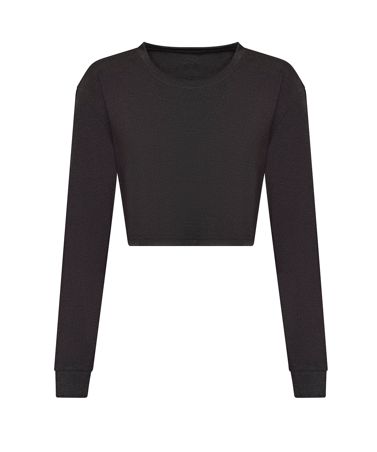 AWDis Just T's JT016 Women's long sleeve cropped T in Heather Black