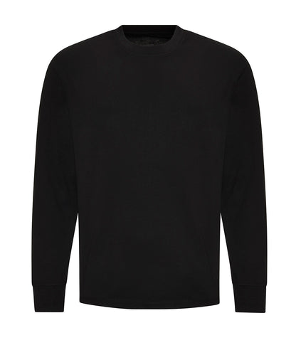 AWDis Just T's JT019 Oversize 100 long sleeve T in Deep Black