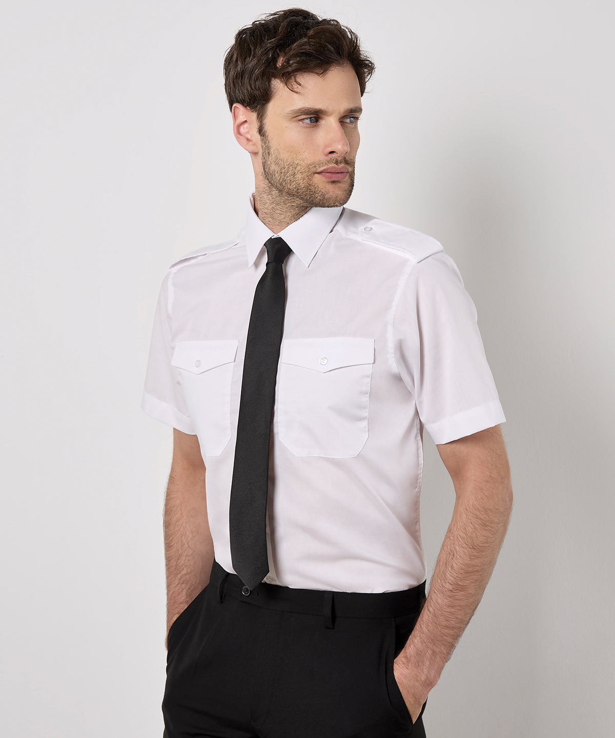 Kustom Kit KK133 Pilot shirt short-sleeved (tailored fit)