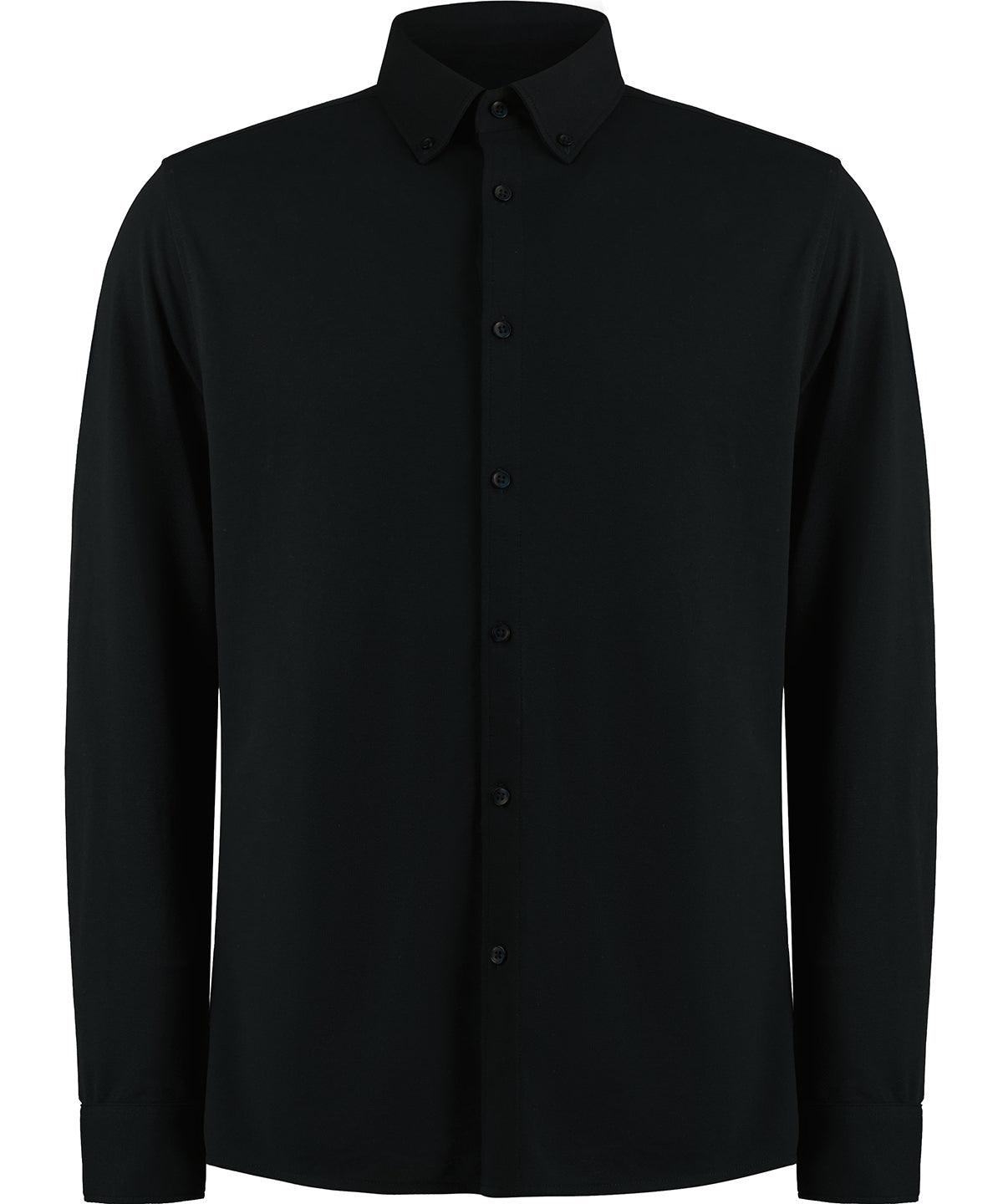 Kustom Kit KK143 Long sleeve Superwash® 60° piqué shirt (tailored fit) in Black