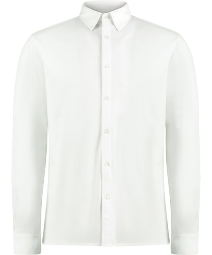 Kustom Kit KK143 Long sleeve Superwash® 60° piqué shirt (tailored fit) in White