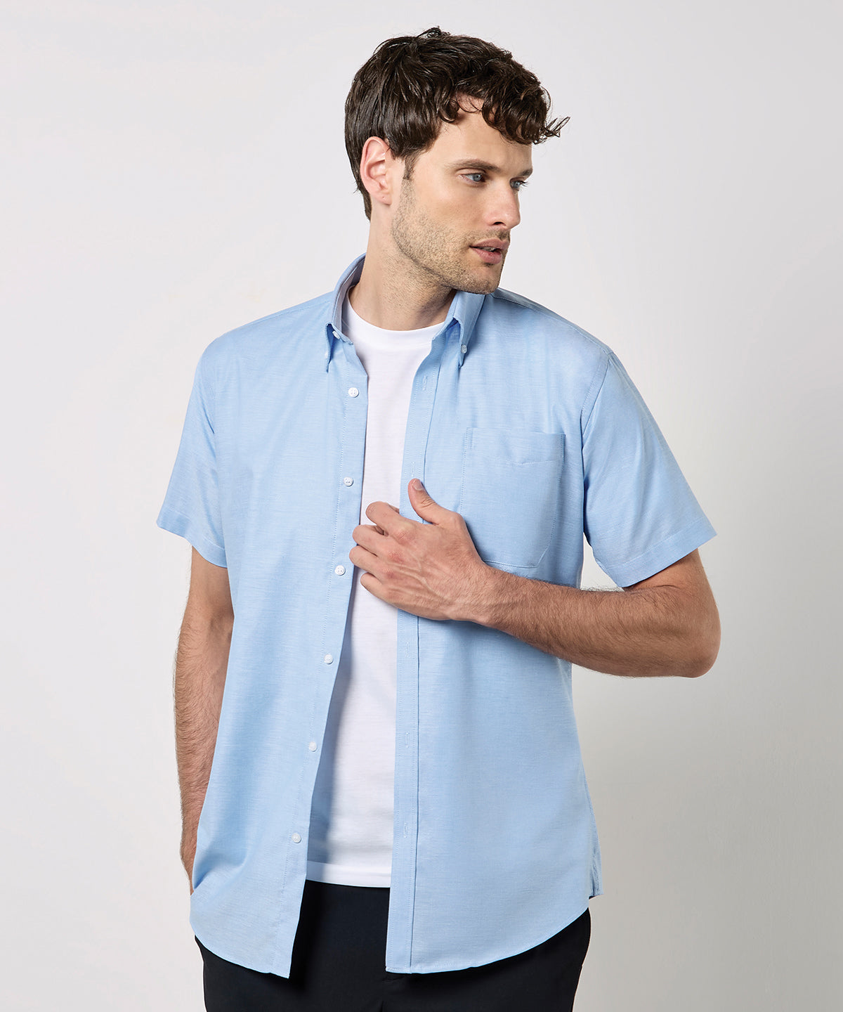 Kustom Kit KK183 Slim fit workwear Oxford shirt short sleeve