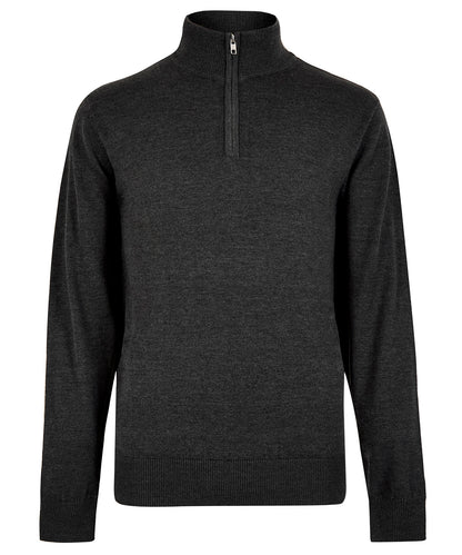 Kustom Kit KK254 Regular fit Arundel 1/4-zip sweater in Graphite