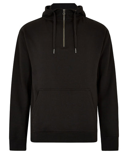 Kustom Kit KK336 Regular fit 1/4 zip hoodie in Black