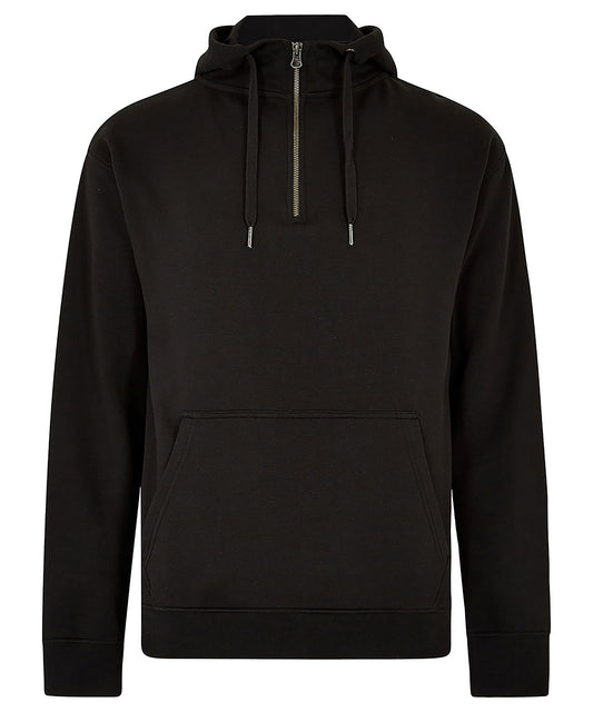 Kustom Kit KK336 Regular fit 1/4 zip hoodie in Black