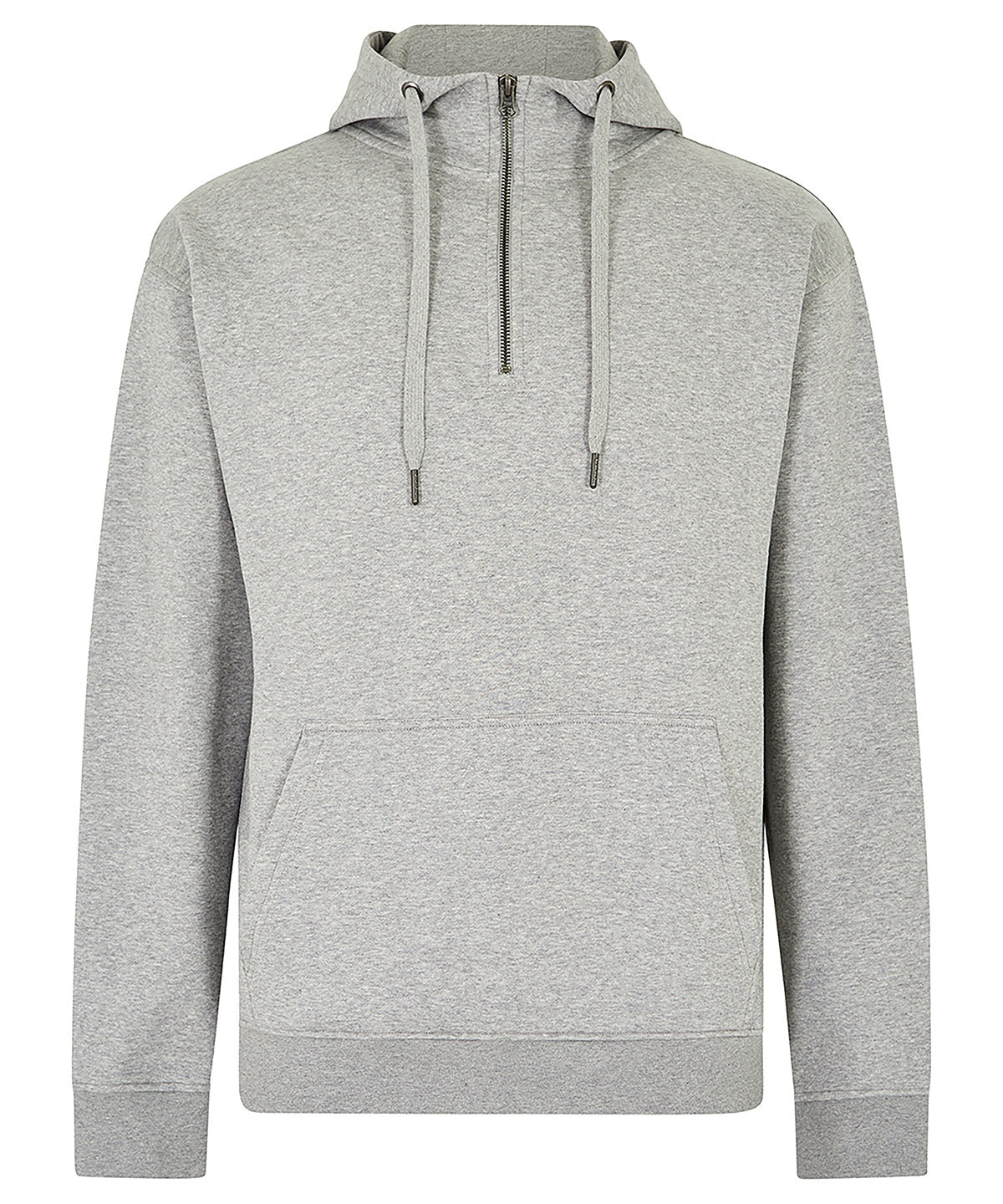 Kustom Kit KK336 Regular fit 1/4 zip hoodie in Heather Grey