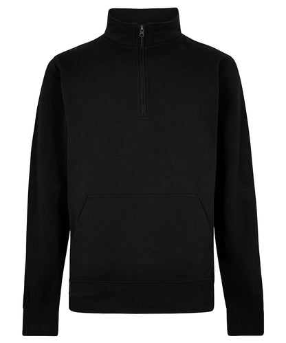 Kustom Kit KK339 Regular fit 1/4-zip piqué sweatshirt in Black