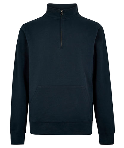 Kustom Kit KK339 Regular fit 1/4-zip piqué sweatshirt in Navy