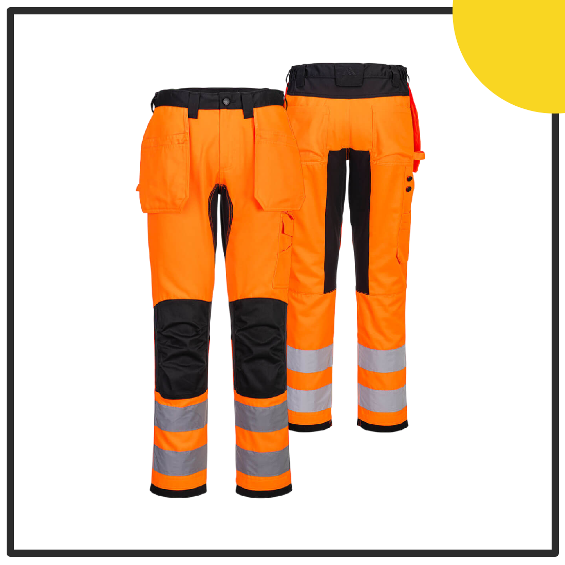 Portwest - WX2 Eco Hi-Vis Holster Pocket Trousers Orange/Black