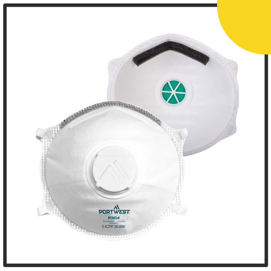 Portwest - P304 - FFP3 Valved Dolomite Light Cup Respirator (Pk10) White
