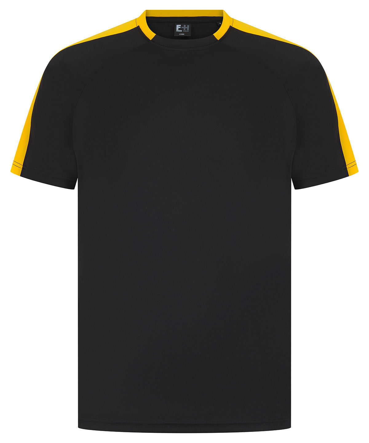 Finden & Hales LV290 Unisex team t-shirt in Black/Gold