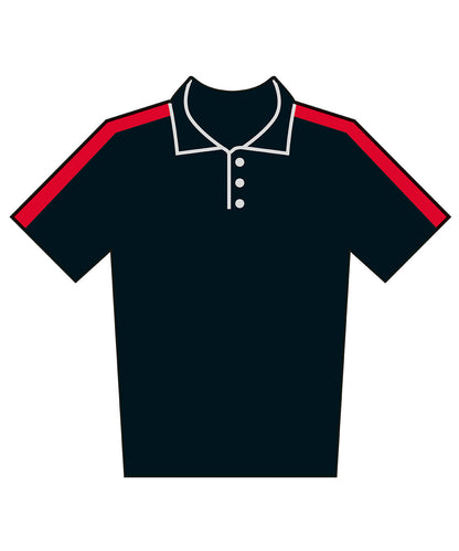 Finden & Hales LV291 Adults team polo shirt in Black/Red
