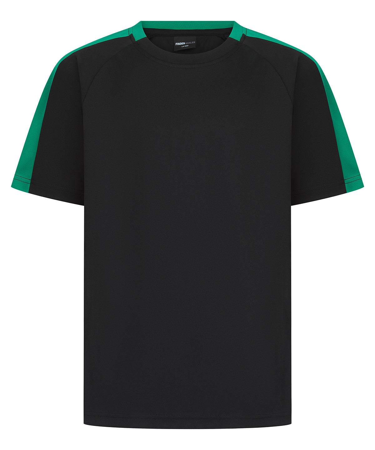 Finden & Hales LV292 Kids team t-shirt in Black/Emerald