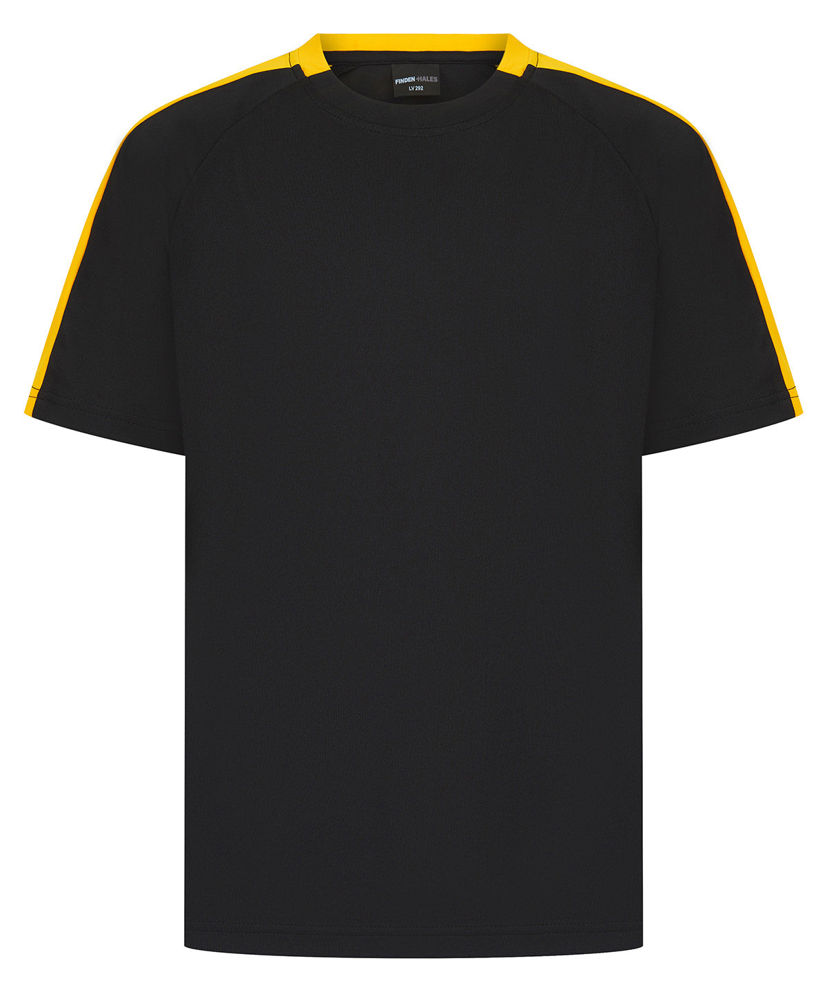 Finden & Hales LV292 Kids team t-shirt in Black/Gold