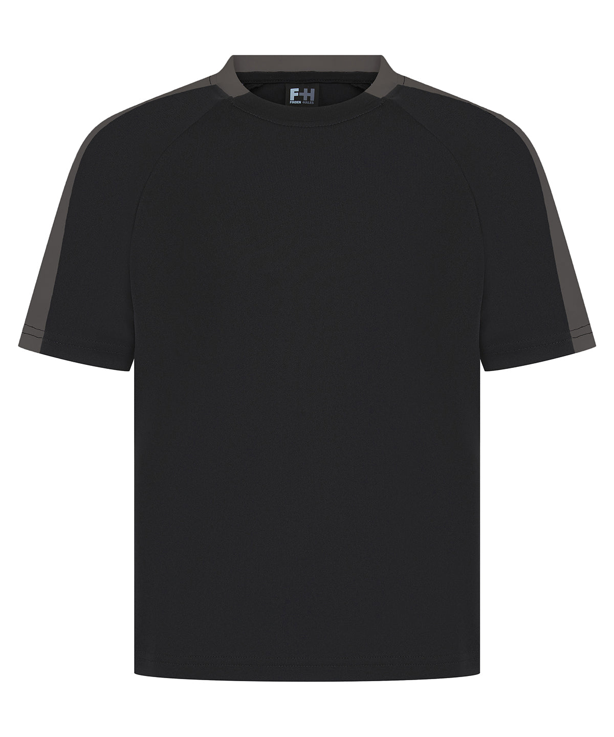 Finden & Hales LV292 Kids team t-shirt in Black/Gunmetal
