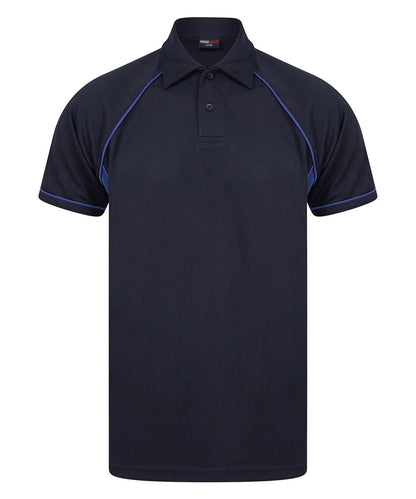 Finden & Hales LV370 Piped performance polo in Navy/Royal/Royal*