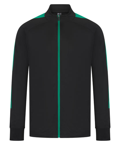 Finden & Hales LV871 Knitted tracksuit top in Black/Emerald*
