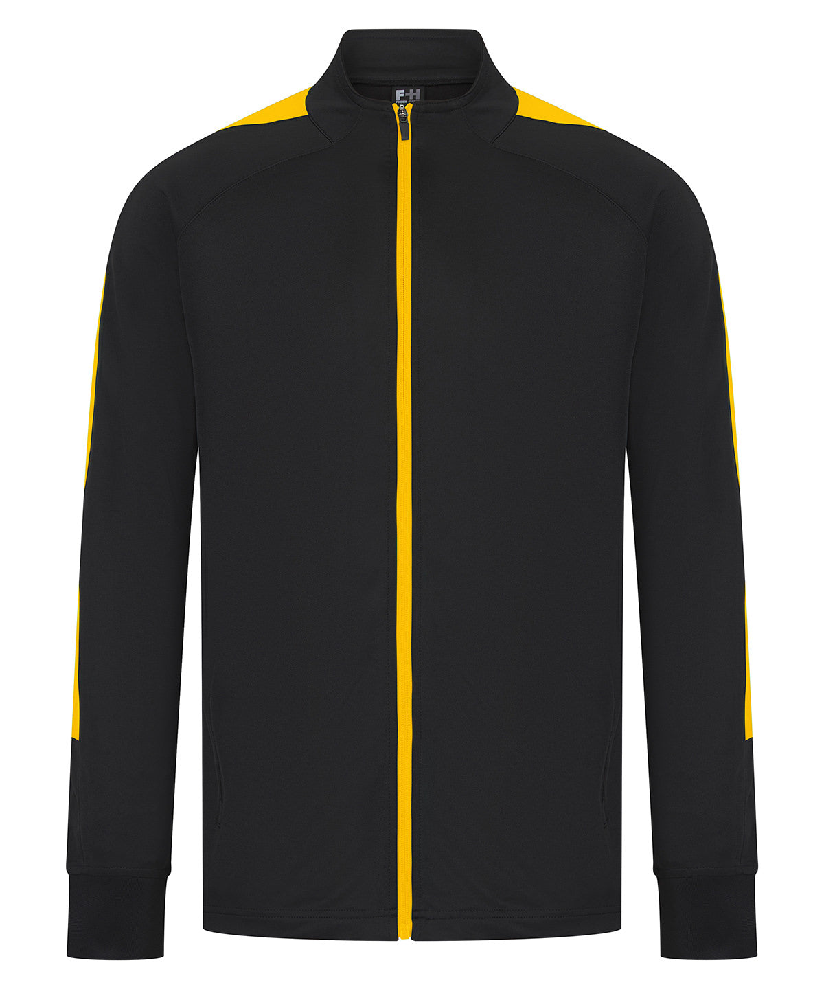 Finden & Hales LV871 Knitted tracksuit top in Black/Gold*