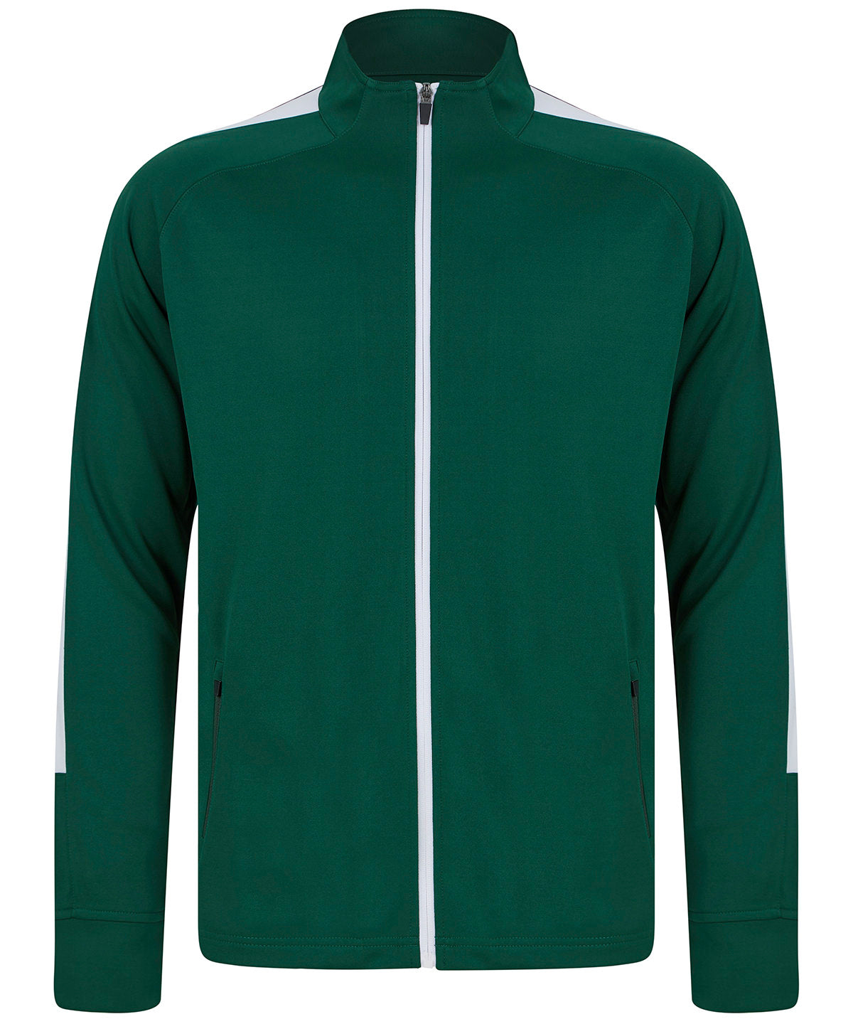 Finden & Hales LV871 Knitted tracksuit top in Bottle/White