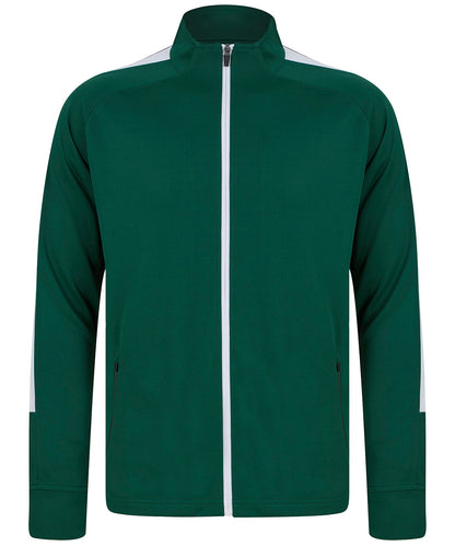 Finden & Hales LV871 Knitted tracksuit top in Bottle/White
