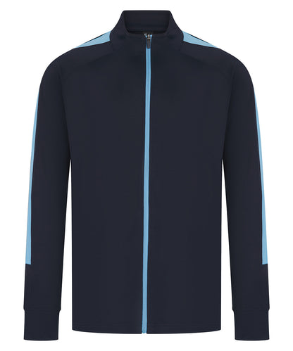 Finden & Hales LV871 Knitted tracksuit top in Navy/Sky*