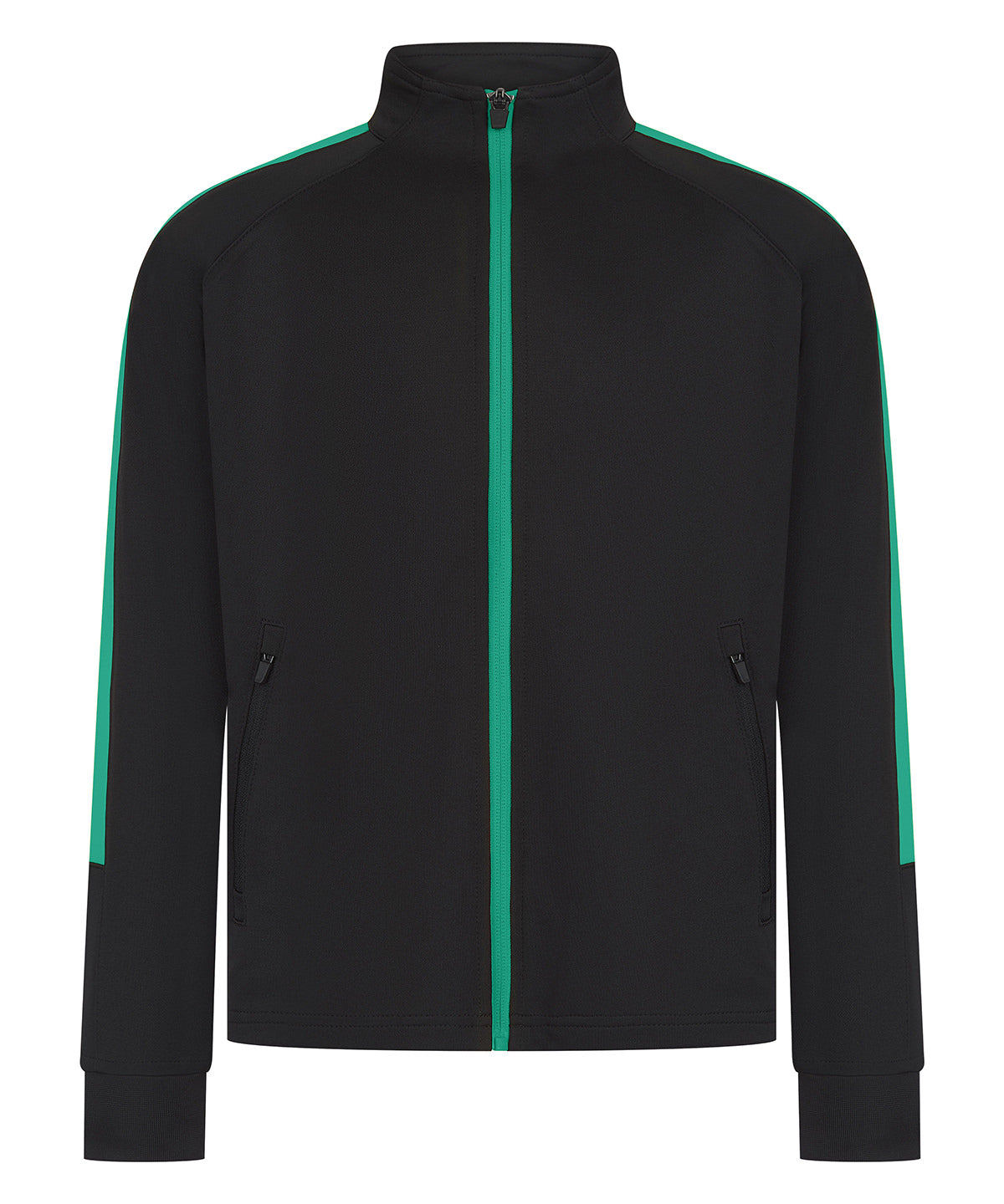Finden & Hales LV873 Kids knitted tracksuit top in Black/Emerald