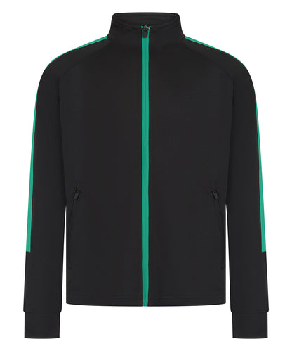Finden & Hales LV873 Kids knitted tracksuit top in Black/Emerald