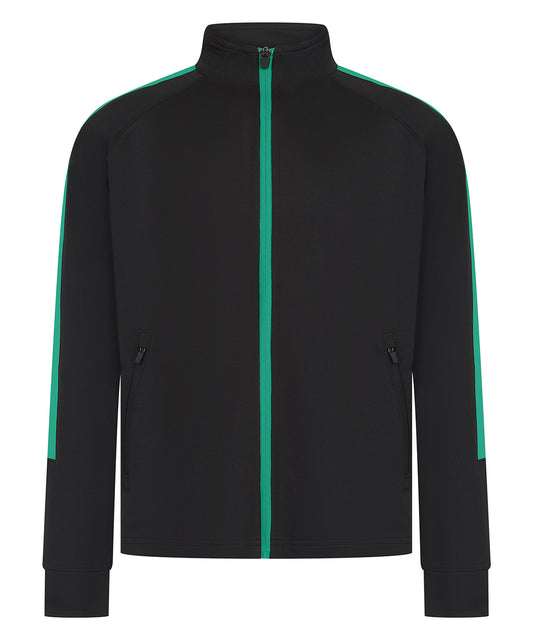 Finden & Hales LV873 Kids knitted tracksuit top in Black/Emerald